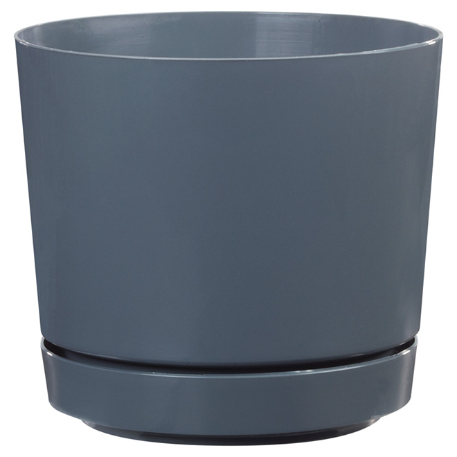 High-Gloss Planter Pot - "Dynamic Design" - 8" - Grey
