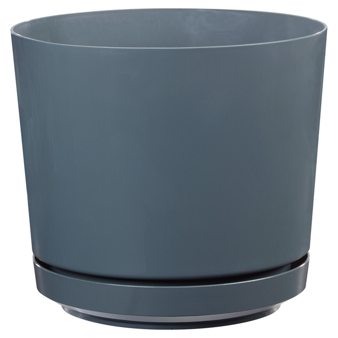 High-Gloss Planter Pot - "Dynamic Design" - 10" - Grey