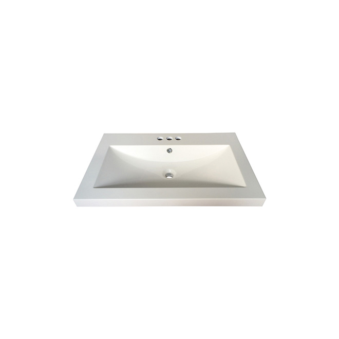 "Andrea" Drop-In Lavatory - 30.25" x 19" - White