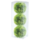 Boules de verdure artificielles, polypropylène, 3 pièces