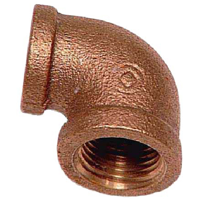 Elbow - Brass - 90° - 3/4" x 1/2" - FIP x FIP