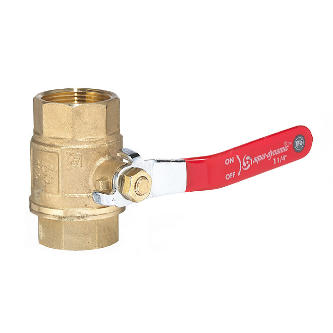 Ball Valve, Straight Handle - Forged Brass - 1 1/4" Threaded