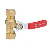 Ball Valve - Forged-Brass Compression Ends - 1/2