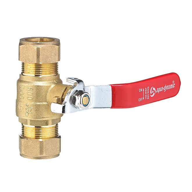 Robinet à bille à compression en laiton forgé, 3/4"