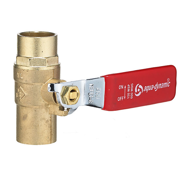 Ball Valve - Forged-Brass Solder Ends - 3/4''