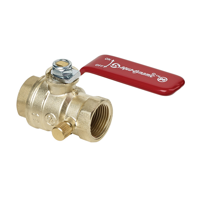 Ball Valve - Drain and Straight Handle - Forged Brass - 3/4"