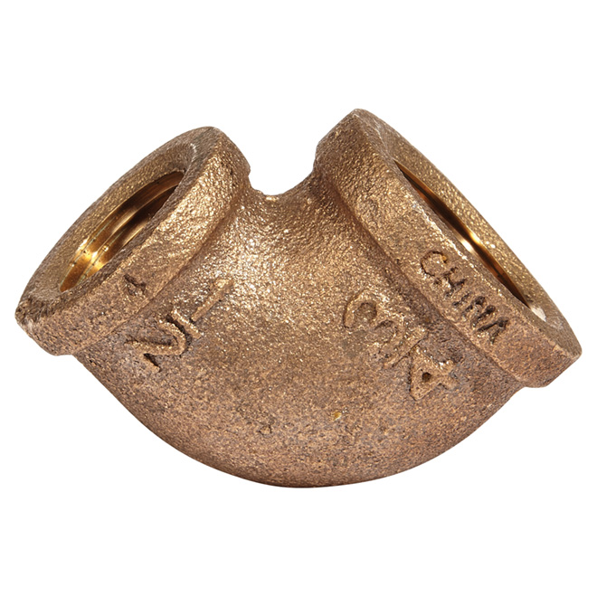 Elbow - Lead-Free Brass - 90° - 3/4" x 1/2" - FIP x FIP