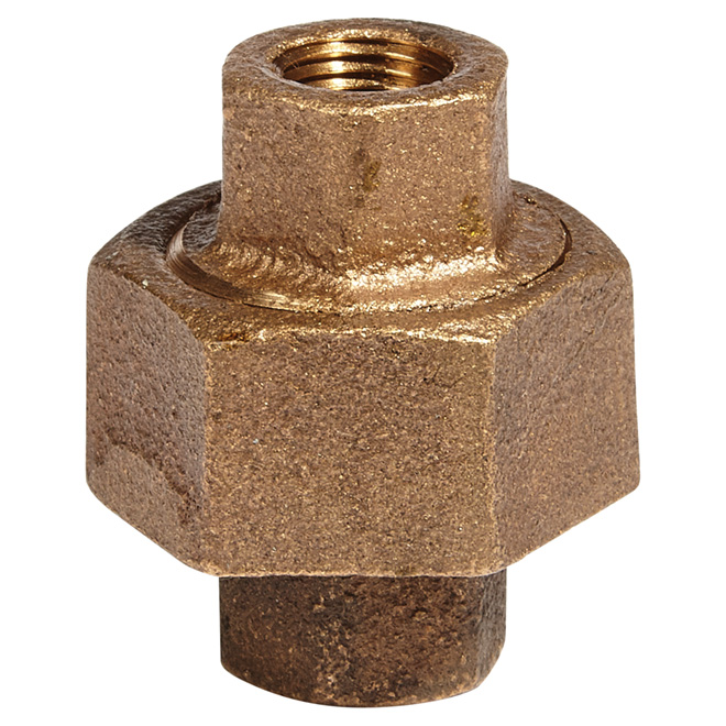 Raccord union, laiton sans plomb, 1/8" x 1/8", FIP x FIP