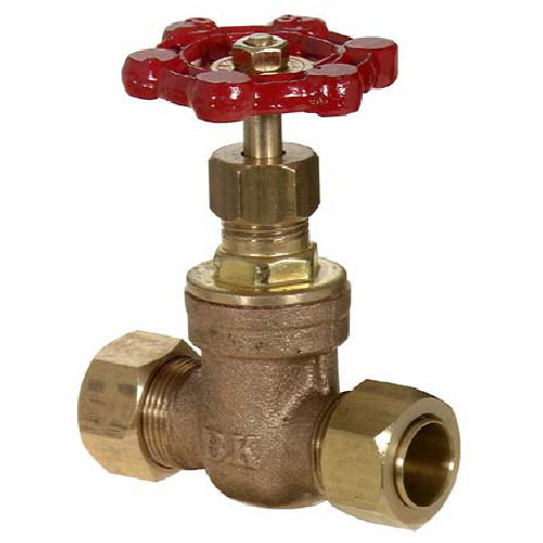 Robinet-vanne en laiton de 1/2" à compression