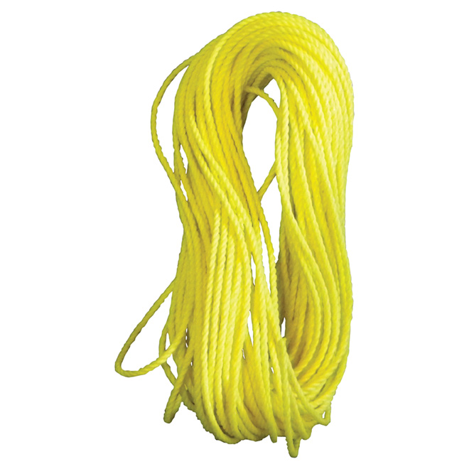 Corde retordue à 3 torons, 3/16" x 100', jaune