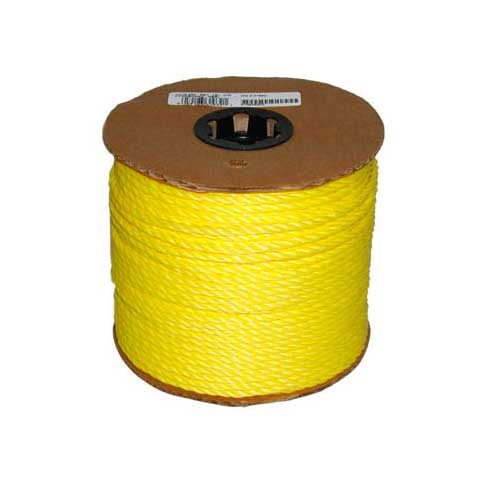 Corde retordue à 3 torons, 1/4" x 550', jaune