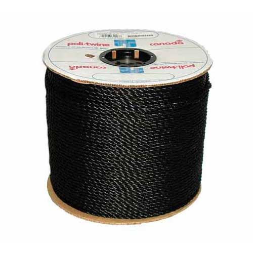 Twisted Rope - 3-Strand - 1/4" - Black