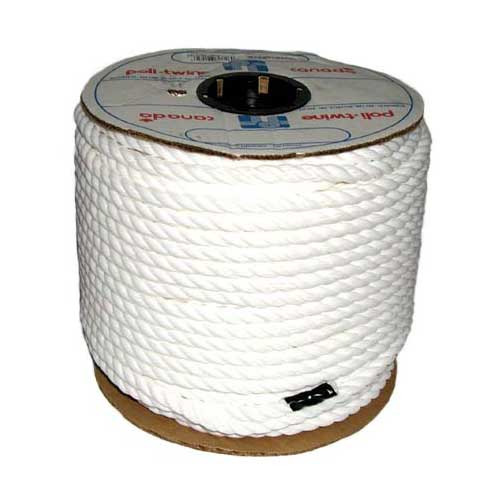 Corde retordue à 3 torons, 1/2", blanc