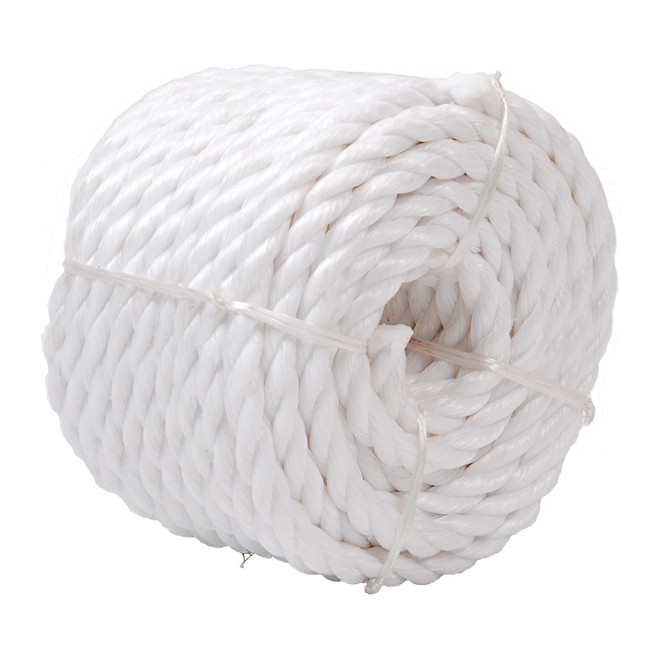 Twisted Rope - 3-Strand - 1/2" x 50' - White