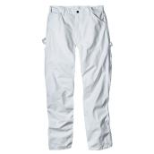 Pantalon de peintre pour homme, coton, blanc, taille 32