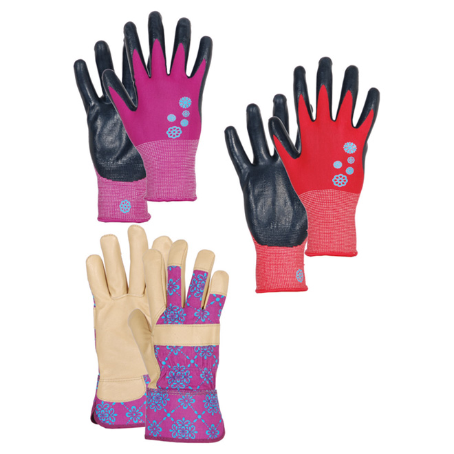 Gants de jardinage pour femmes - 3 paires