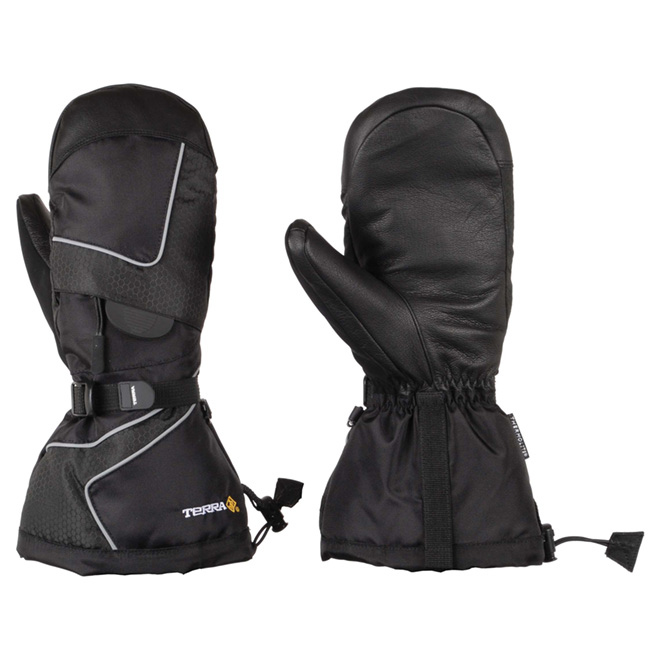 Mitaines de ski en nylon noir - grande taille