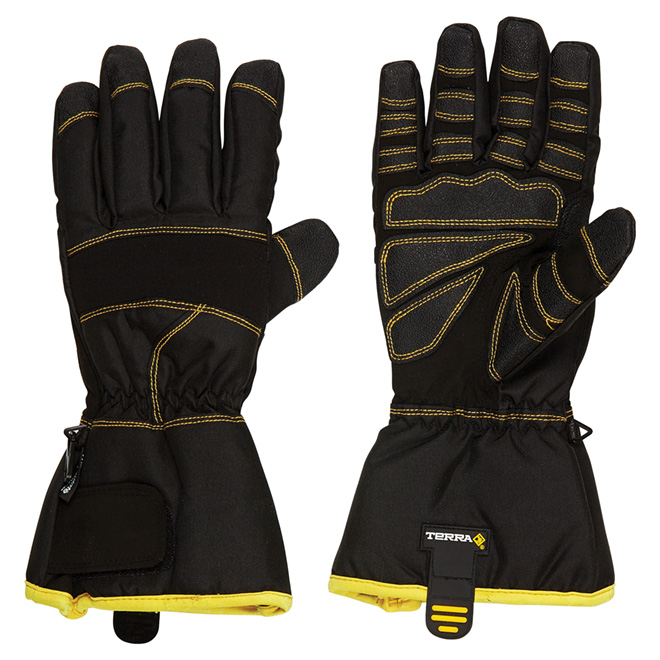 Nylon and Leather Large Gloves for Men