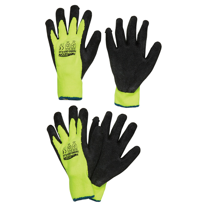 Gants en latex jaune haute visibilité - très grande taille