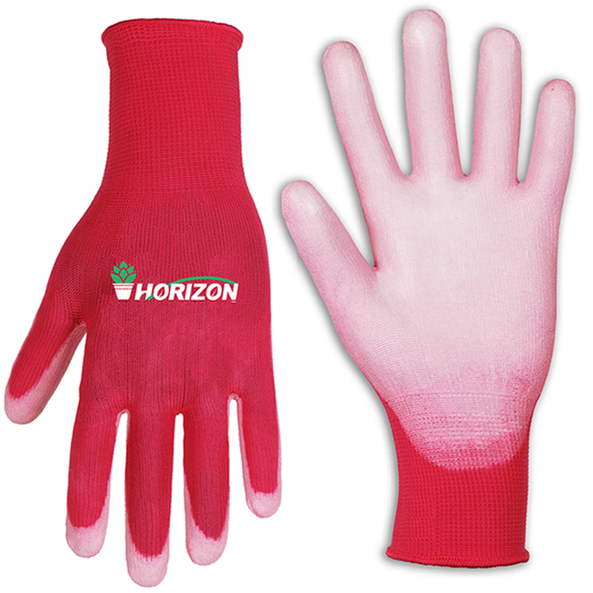 Gants de jardinage pour dame, P/M, polyuréthane, rose