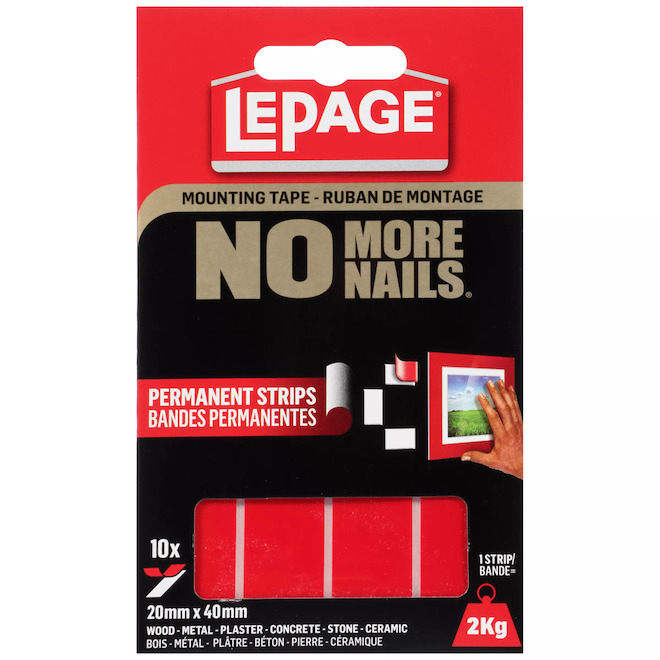 Bandes adhésives permanentes « No More Nails »