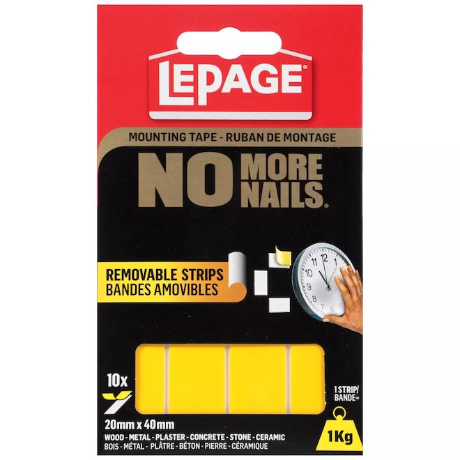 Removable Adhesive Strips - "No More Nails"