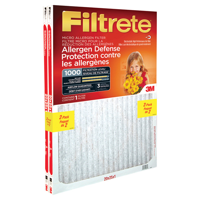 Emballage de 2 filtres à air « Filtrete », 20 x 25 po
