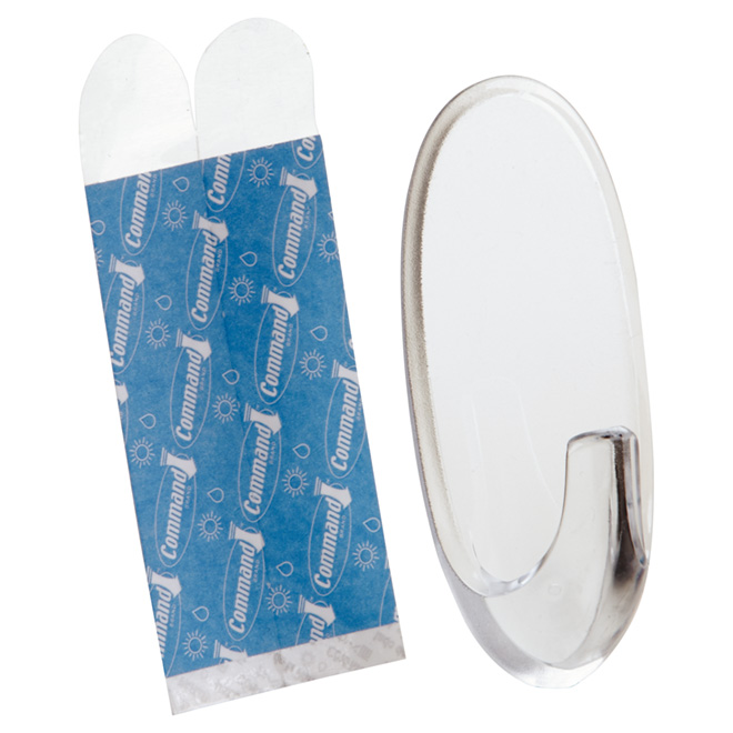 Grand crochet transparent à bandes adhésives pour fenêtre