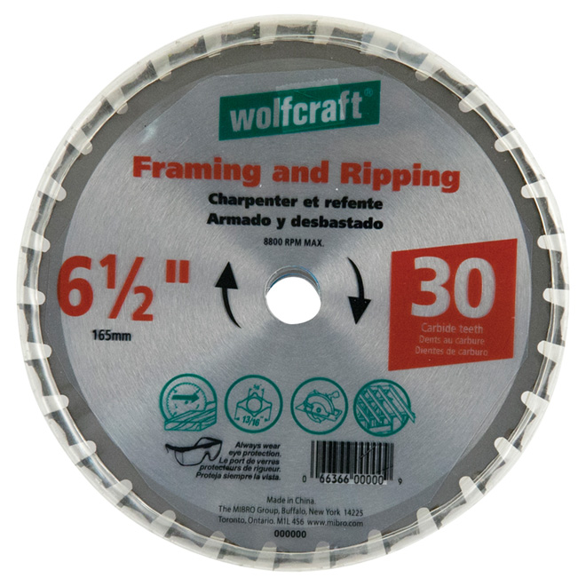 Framing Circular Saw Carbide Blade - 6 1/2" - 30TH