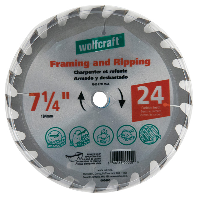 Framing Circular Saw Carbide Blade - 7 1/4" - 24TH