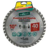 Lame en carbure pour charpente, 10 po, 40 dents