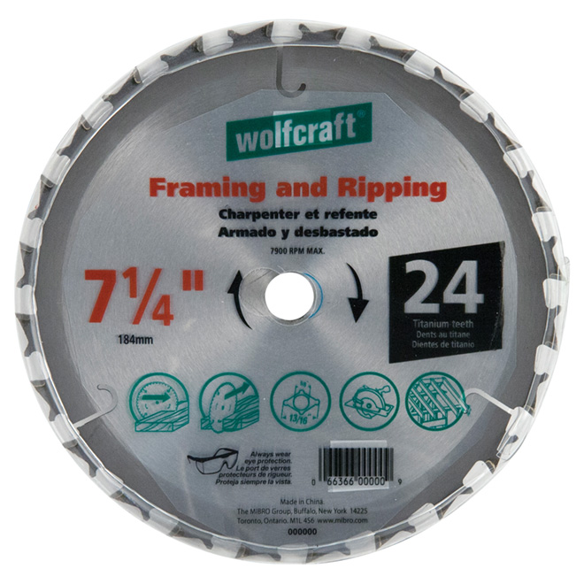 Framing Circular Saw Titanium Blade- 7 1/4" - 24TH