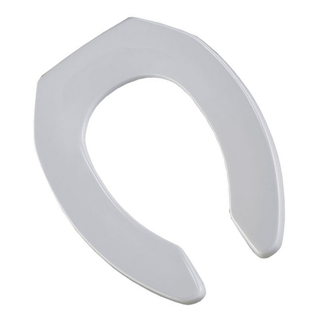 Siège de toilette en plastique, allongé, blanc