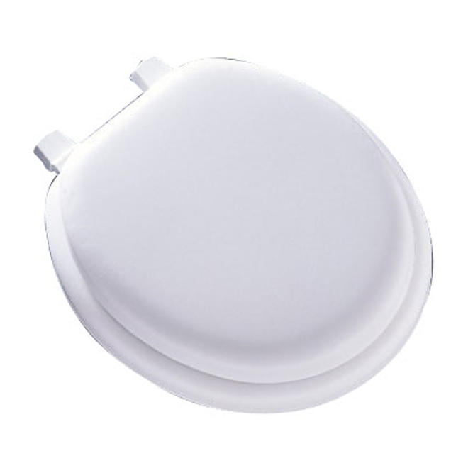 Siège de toilette coussiné, régulier, blanc