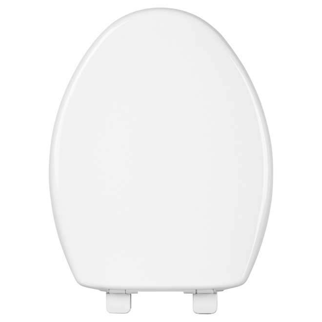 Siège de toilette en plastique, allongé, blanc