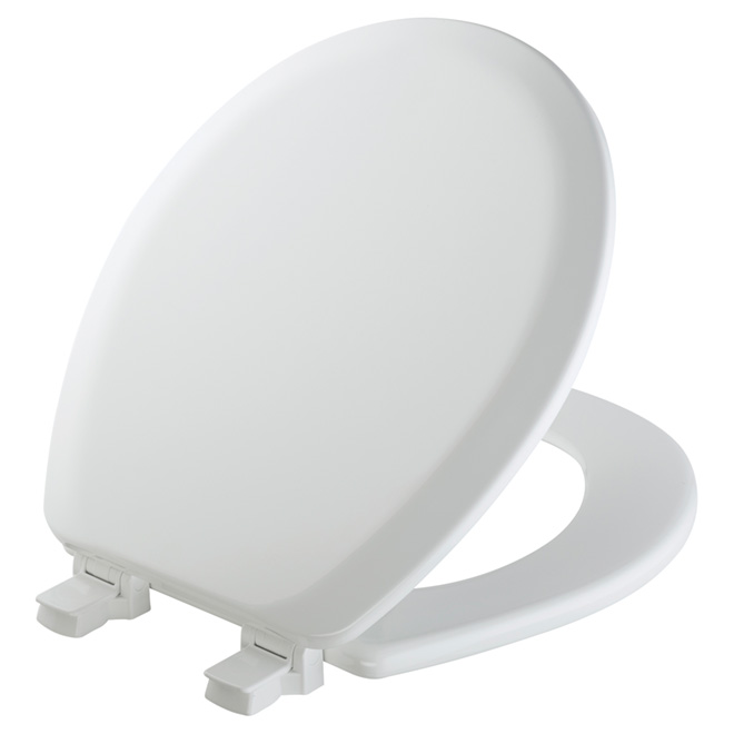 Siège de toilette en bois, régulier, blanc
