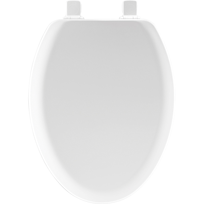 Siège de toilette en bois, allongé, blanc