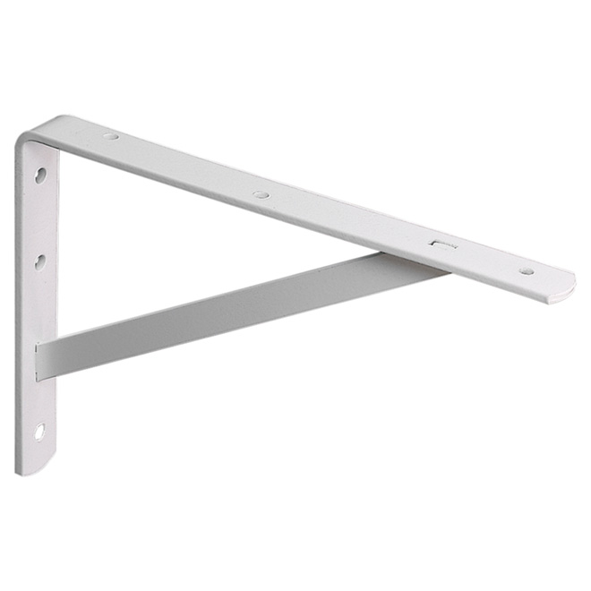 Support de tablette en L en acier, 15 3/4", blanc