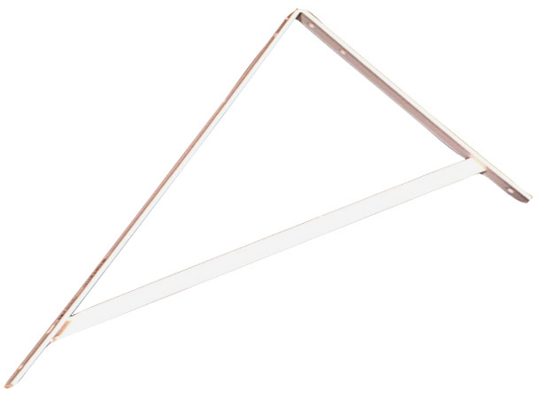 Support de tablette en L en acier, 19 11/16", blanc