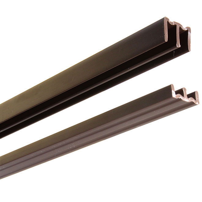 Rails de plastique pour portes coulissantes, 72", noyer