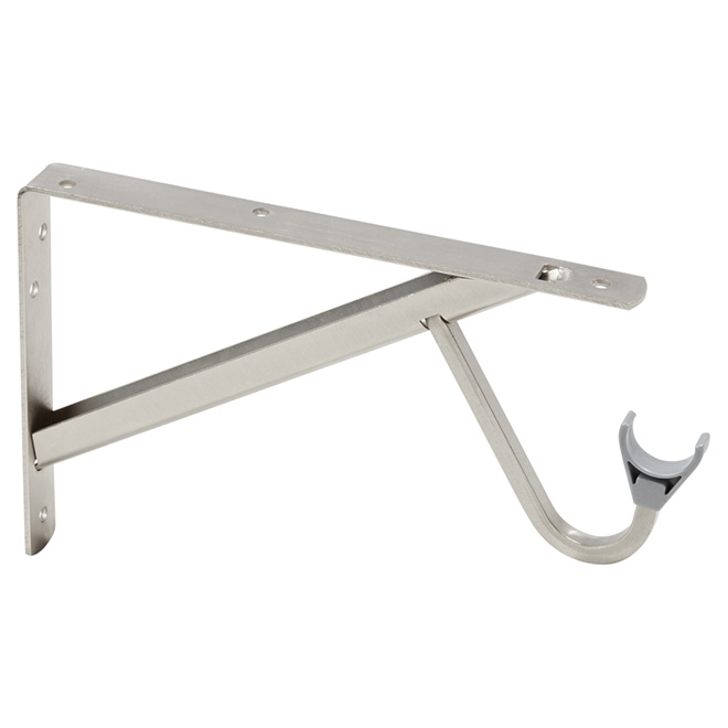 Shelf and Rod Support - Brushed Nickel