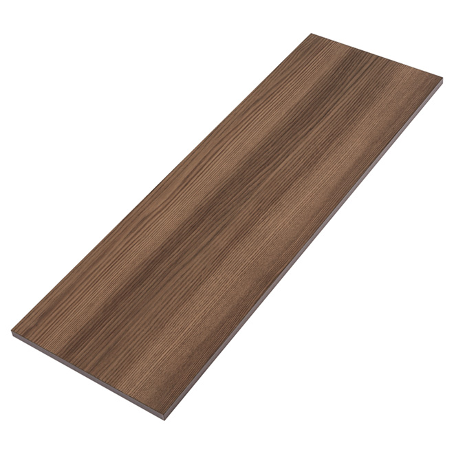 Tablette décorative en mélamine, frêne argenté, 12" x 36"