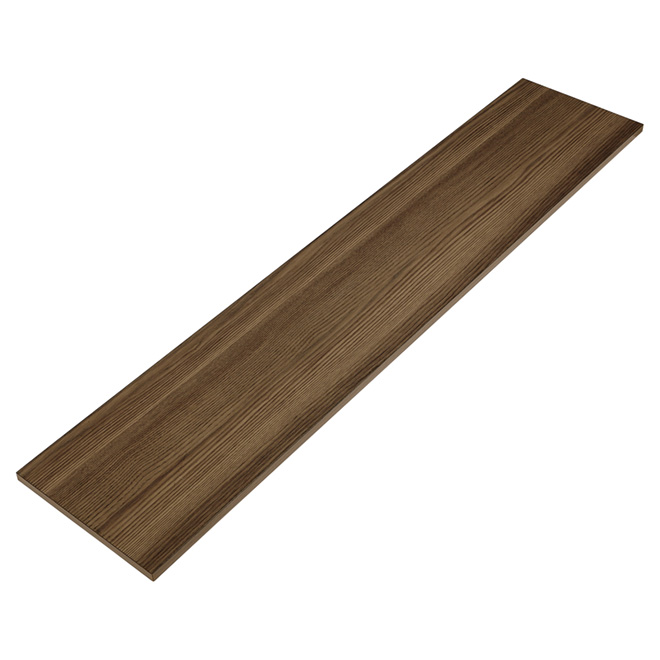Tablette décorative en mélamine, frêne argenté, 10" x 48"