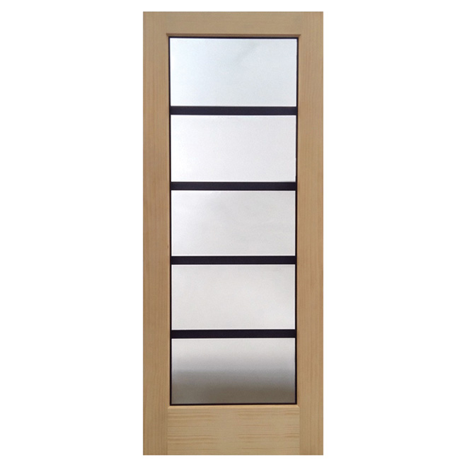 Porte française en pin à 5 panneaux 30" x 80", naturel