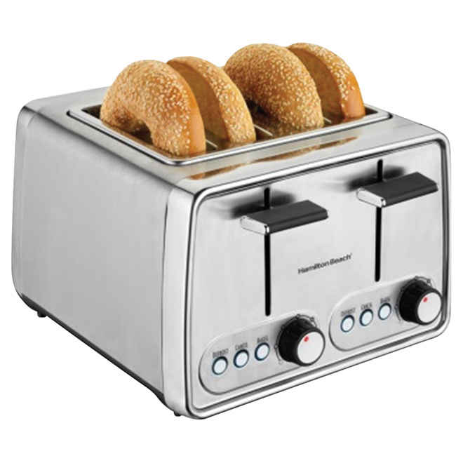 4Slice Toaster with Bagel Setting Silver RONA