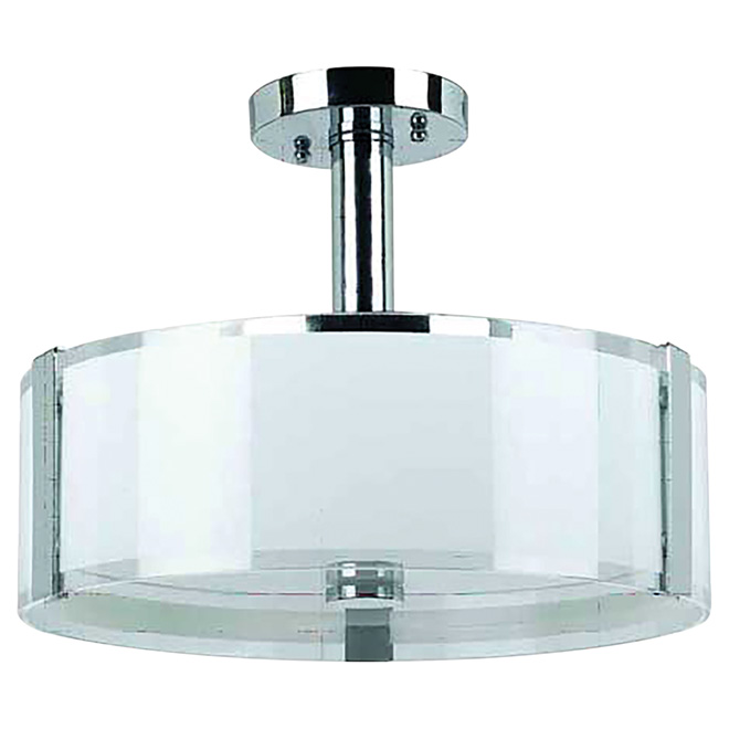 Semi Flushmount with Glass Shade 14" - Sinclair - Chrome