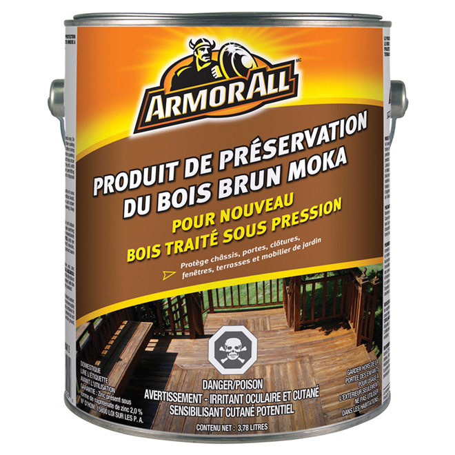 Produit de préservation du bois, 3,78 l, brun moka