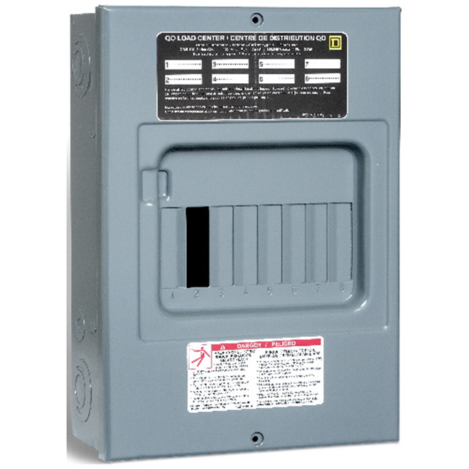 Tableau secondaire QO 100A, 8 espaces/15 circuits