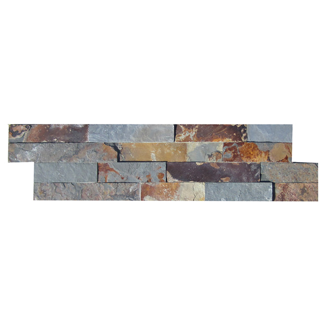 Ardoise murale Ledgestone, 6" x 24", multicolore