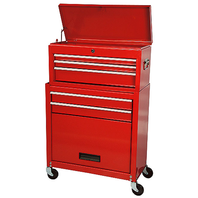 Armoire à outils à 5 tiroirs, 24 1/2 po x 11 3/4 po x 37 po